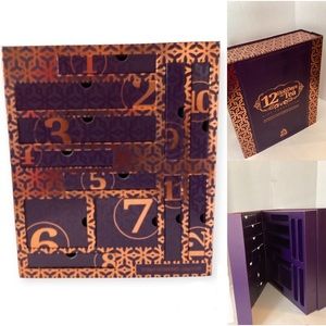 Teavana 12 Days Holiday Gift Advent Calendar Empty Box Purple Gold Size Large